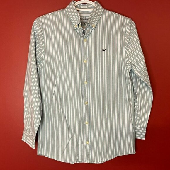 Vineyard Vines Boy's Oxford Performance Whale Shirt - Size Medium (12-14) - Picture 2 of 5